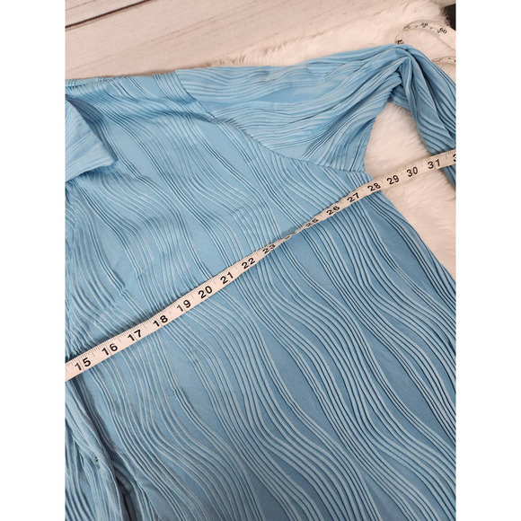 Pretty Little Thing Womens Shirt Button Knitted Long Sleeve Collar Blue Size 22 - Picture 5 of 6